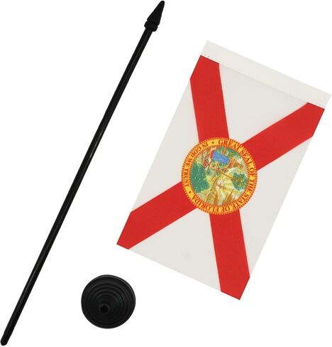 AZ FLAG Connecticut Table Flag 4'' x 6'' - US State of Connecticut Desk Flag 15 x 10 cm - Black Plastic Stick and Base in Saudi Arabia