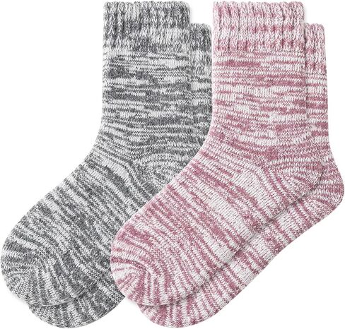 Merino Wool Socks Full Cushion Terry Fuzzy Crew Socks For Women Hiking Knit Thick Winter Warm Slouchy Socks in Saudi Arabia