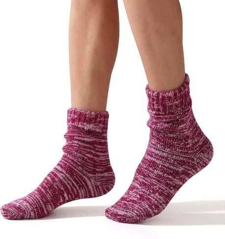 ميرينو جوارب من الصوف. وسادة كاملة تيري غامض طاقم الجوارب للنساء المشي لمسافات طويلة متماسكة سميكة الشتاء الدافئة مترهل الجوارب in Kuwait