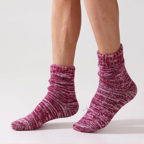 ميرينو جوارب من الصوف. وسادة كاملة تيري غامض طاقم الجوارب للنساء المشي لمسافات طويلة متماسكة سميكة الشتاء الدافئة مترهل الجوارب in Kuwait