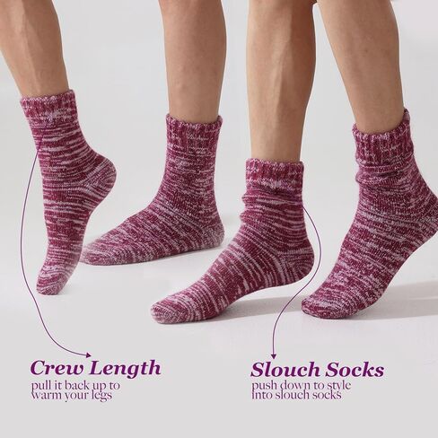 ميرينو جوارب من الصوف. وسادة كاملة تيري غامض طاقم الجوارب للنساء المشي لمسافات طويلة متماسكة سميكة الشتاء الدافئة مترهل الجوارب in Kuwait
