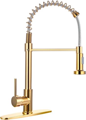 Kitchen Faucets Gold Kitchen Faucet with Pull Down Sprayer RV Kitchen Sink Faucet Stainless Steel Kitchen Faucet Single Hole Kitchen Faucet Sprayer Gold Sink Faucet Kitchen Modern Tall Kitchen Faucet in Saudi Arabia