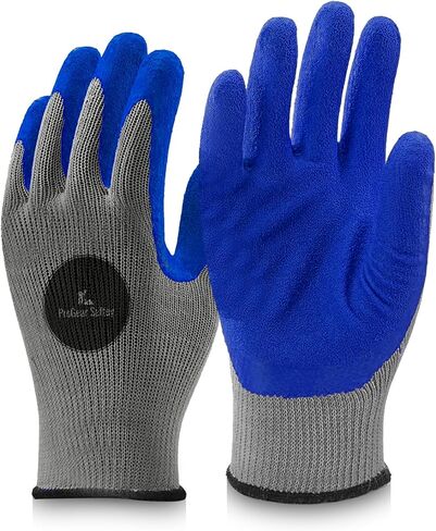 12 Pairs & 120 Pairs Blue Latex Coated, Gardening Gloves, Work Gloves, Double dipped, Textured Grip Gloves in Saudi Arabia