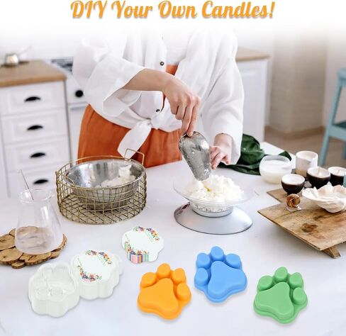 25 Pack Cat's Claw Shaped Wax Melt Clamshells with 25 Labels, Cavity Cubes Plastics Clam Shells for Wax Cubes, Clear Empty Cube Tray Molds for Wickless Tarts Candles in Saudi Arabia