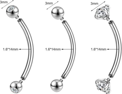 14G Belly Button Ring Surgical Stainless Steel Round Cubic Zirconia Belly Button Navel Piercing Ring 10mm 12mm 14mm Navel Piercing Jewelry For Women Men Belly Piercings Barbell Jewelry in Saudi Arabia