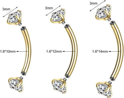 14G Belly Button Ring Surgical Stainless Steel Round Cubic Zirconia Belly Button Navel Piercing Ring 10mm 12mm 14mm Navel Piercing Jewelry For Women Men Belly Piercings Barbell Jewelry in Saudi Arabia