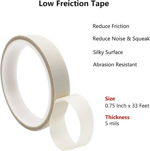 Drawer Slide Tape, Low Friction Tape, Silky Surface, Abrasion Resistant Glide Tape, Drag & Noise & Squeak Reduction, Apply to Wooden-Drawer Furniture Curtain Cabinet, 0.50'' x 33', 5 mils in Kuwait
