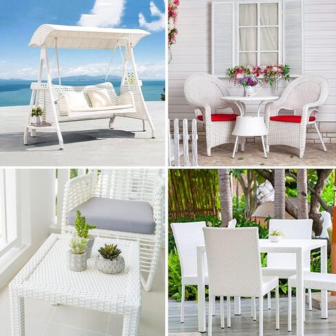 Wicker Repair Material， Flat Synthetic Rattan Weaving Material Plastic Rattan for Knit and Repair Chair Table,Storage Basket,Ect (White A) in Kuwait