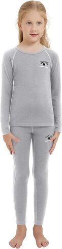 Girl Kids Merino Wool Base Layer Set Top and Bottom Thermal Underwear in Saudi Arabia