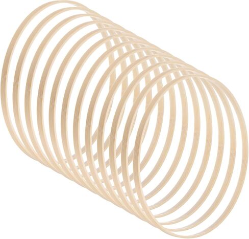 M METERXITY 12 Pack Wooden Bamboo Floral Hoop-3 Inch Craft Wooden Wreath Rings, Apply to DIY Wedding Wreath Decor/Macrame Dreamcatcher/Wall Hanging Crafts (Wooden) in Saudi Arabia