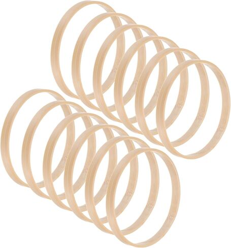 M METERXITY 12 Pack Wooden Bamboo Floral Hoop-3 Inch Craft Wooden Wreath Rings, Apply to DIY Wedding Wreath Decor/Macrame Dreamcatcher/Wall Hanging Crafts (Wooden) in Saudi Arabia