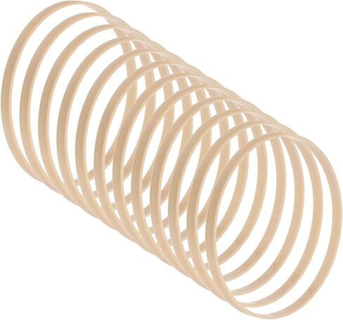 M METERXITY 12 Pack Wooden Bamboo Floral Hoop-3 Inch Craft Wooden Wreath Rings, Apply to DIY Wedding Wreath Decor/Macrame Dreamcatcher/Wall Hanging Crafts (Wooden) in Saudi Arabia
