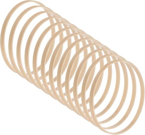 M METERXITY 12 Pack Wooden Bamboo Floral Hoop-3 Inch Craft Wooden Wreath Rings, Apply to DIY Wedding Wreath Decor/Macrame Dreamcatcher/Wall Hanging Crafts (Wooden) in Saudi Arabia