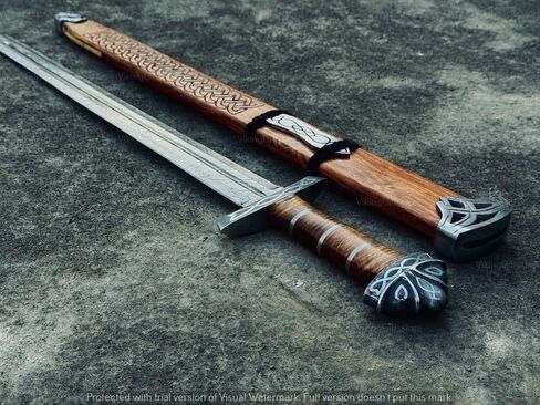 | سيف أوتريد ذو التنفس الثعبان مع الغمد | سيف المملكة الأخير. سيف الفايكنج| هدية له هدية شخصية| هدية للرجال.(WCS-01) in Kuwait