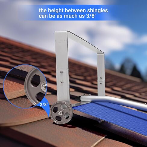 Snow Roof Rake, 20FT Adjustable Aluminum Roof Snow Removal Tool, Two 3'' Wheels & 15FT 420D Oxford Cloth, Sturdy Cutting Frame with Premium Quality Materials, Anti-Slip Handle, Lightweight. in Saudi Arabia
