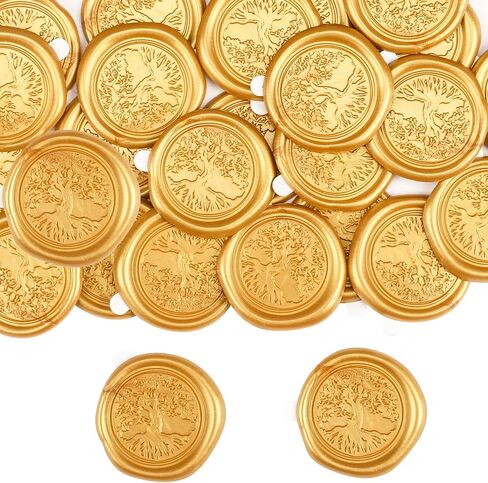 30 Pack Antique Gold Wax Seal Stickers for Wedding Invitation Party Self Adhesive Envelope Seal Stickers for Wedding Seating Chart Christmas Birthday Gift (Shells Ocean) in Kuwait