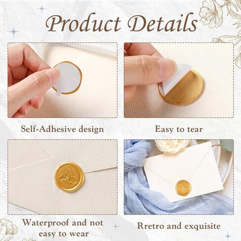 30 Pack Antique Gold Wax Seal Stickers for Wedding Invitation Party Self Adhesive Envelope Seal Stickers for Wedding Seating Chart Christmas Birthday Gift (Shells Ocean) in Kuwait