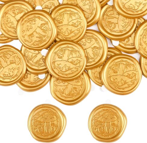 30 Pack Antique Gold Wax Seal Stickers for Wedding Invitation Party Self Adhesive Envelope Seal Stickers for Wedding Seating Chart Christmas Birthday Gift (Shells Ocean) in Kuwait