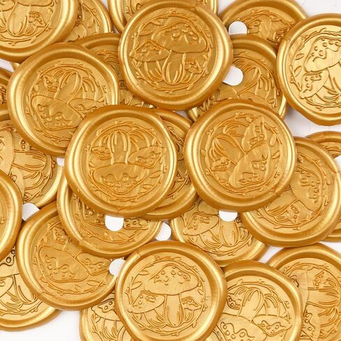 30 Pack Antique Gold Wax Seal Stickers for Wedding Invitation Party Self Adhesive Envelope Seal Stickers for Wedding Seating Chart Christmas Birthday Gift (Shells Ocean) in Kuwait