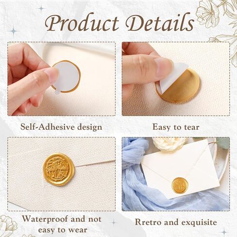 30 Pack Antique Gold Wax Seal Stickers for Wedding Invitation Party Self Adhesive Envelope Seal Stickers for Wedding Seating Chart Christmas Birthday Gift (Shells Ocean) in Kuwait