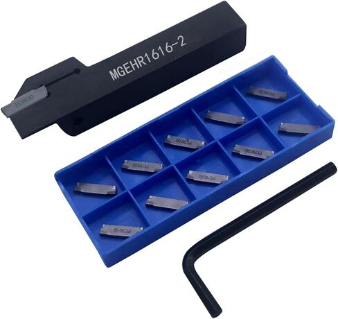 13pcs Lathe Grooving Tool Holder Grooving Cut-Off Tool Holder MGEHR1212-2 with 11pcs MGMN200-G Indexable Carbide Grooving Inserts(MGEHR1212-2+MGMN200) in Kuwait
