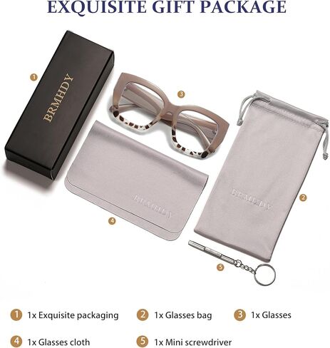 نظارات مربعة كبيرة الحجم للنساء، نظارات عصرية بإطار سميك أزرق فاتح، نظارات سوداء عصرية in Kuwait