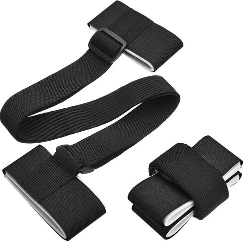 BBTO 2 Pack Ski Carrier Strap, Adjustable Shoulder Carrier Lash Handle Straps with Cushioned Fastener Tape Strap Loop for Easily Carry Skis and Poles in Saudi Arabia