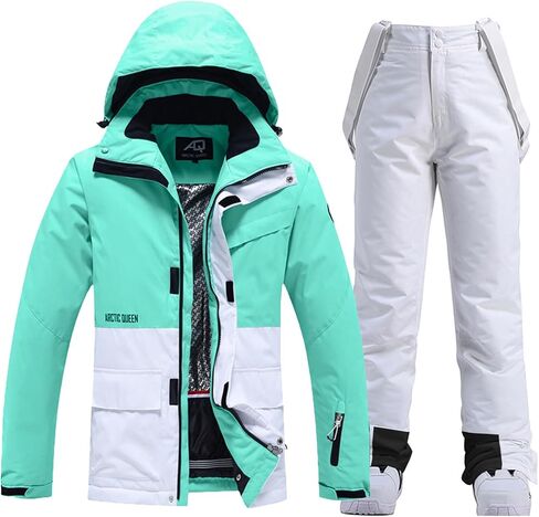 RIUIYELE Women's Ski Jackets and Pants Set Waterproof Insulated Snowsuit Winter Warm Skisuit Fashion Snowboarding Snow Coat in Saudi Arabia