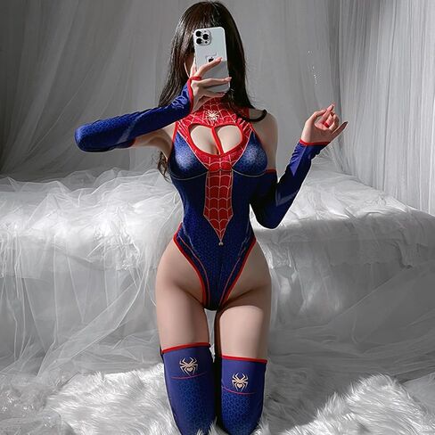 Superhero anime lingerie cosplay costume party high neck jumpsuit women's jumpsuit in Saudi Arabia