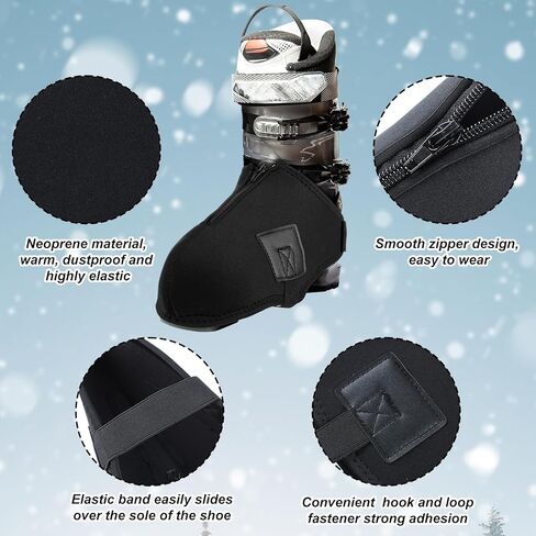 2 Pairs Ski Boot Covers,Boot Covers,Insulated Boot Covers,Shoe Covers for Snow,Boot Warmers Heater Cover,Gifts for Skiers,Winter Sport Accessory,Skiing Accessories in Kuwait