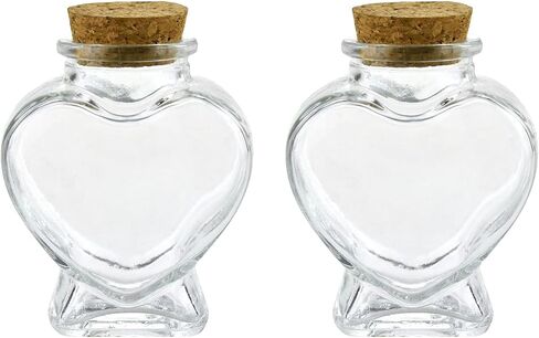 Homeford Heart Shaped Glass Jar Favor Bottle with Cork, 3-1/4-Inch in Saudi Arabia