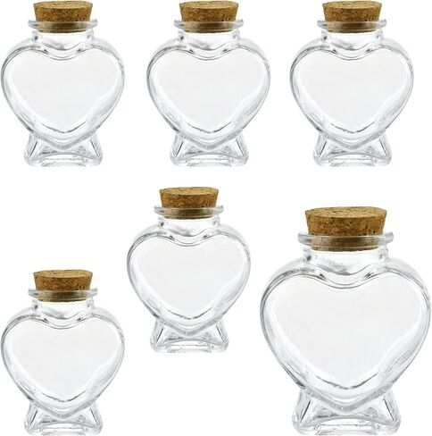 Homeford Heart Shaped Glass Jar Favor Bottle with Cork, 3-1/4-Inch in Saudi Arabia