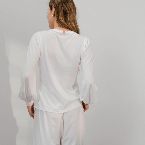 Lunya Organic Pima Long Sleeve Tops for Women - Soft Organic Pima Cotton Long Sleeve Women Tee - Versatile Organic Clothing in Saudi Arabia