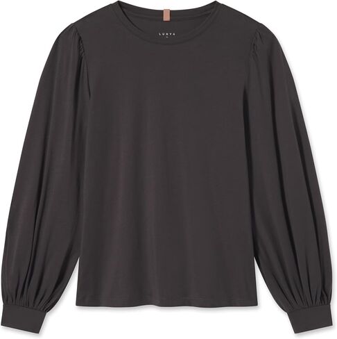 Lunya Organic Pima Long Sleeve Tops for Women - Soft Organic Pima Cotton Long Sleeve Women Tee - Versatile Organic Clothing in Saudi Arabia