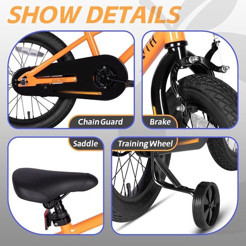 BMX Style Kids Bike for 2-8 Years Old Boys Girls Toddlers 12 14 16 Inches Bicycle with Training Wheels Coaster Brake, Multiple Color in Saudi Arabia