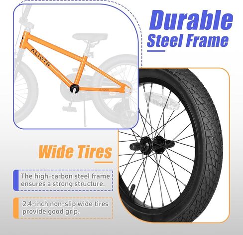 BMX Style Kids Bike for 2-8 Years Old Boys Girls Toddlers 12 14 16 Inches Bicycle with Training Wheels Coaster Brake, Multiple Color in Saudi Arabia