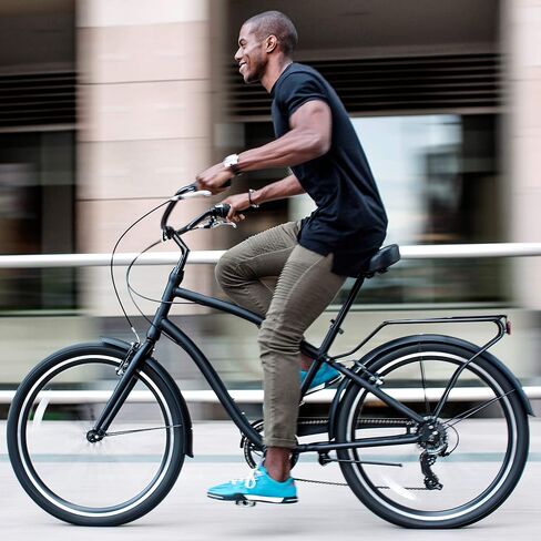 دراجة Sixreezero EVRYjourney للرجال من Steel Beach Cruiser، دراجة هجينة، عجلات 26 بوصة، خيارات سرعة متعددة وخيارات ألوان in Saudi Arabia