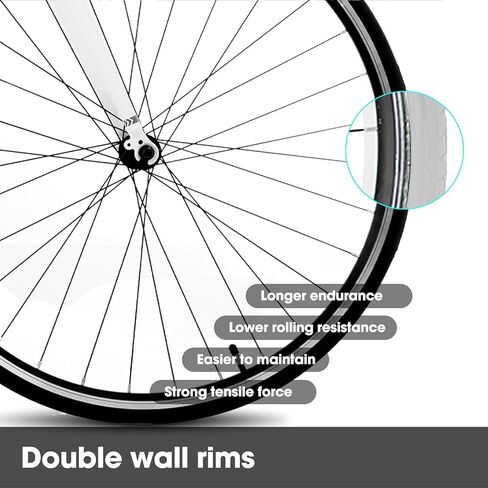 دراجة الطريق HH HILAND 700C، دراجة رياضية ذات 14 سرعة، إطار من الألومنيوم خفيف الوزن، دراجة سباق للرجال والنساء البالغين إطار أبيض 57 سم in Kuwait