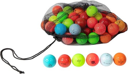 Clean Green Golf Balls Recycled Used Colored Brand Name Bulk Mix - AAA (3A) Good Condition Graded Ball - Includes GolfBalls and Mesh Carrying Bag in Saudi Arabia