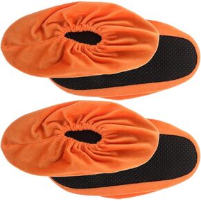 VANZACK Bowling Shoe Covers 2 Pairs Non-Slip Bowling Shoe Covers Shoe Protector Covers Shoes Slider Bowling Accessories for Women and Men Orange