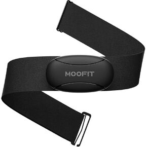 moofit HR8 Heart Rate Monitor Chest Strap, Low Energy Real-Time Heart Rate Data Bluetooth 5.0/ANT+, Longer Communication Range, IP67 Waterproof, Compatible with iOS/Android Apps, Gym Equipment, Black