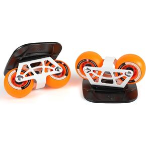 FreeSkates Portable Roller Road Drift Skates Plate, with Aluminum Alloy Deck Non-Slip, Board Split Skateboard with PU Wheels High-end Bearings (Orange)