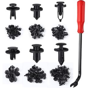 LivTee 240pcs Car Plastic Push Pin Rivet Fasteners, Assortment Universal Retainer Clips Push Type Retainers Set in Case with Remover Tool