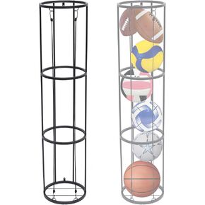 3 Layer Garage Ball Storage, Easier Access Ball Organizer, Space Saving Sports Equipment Basketball Racks for Balls, Soccer, Volleyball, Football Holder Storage for Garages, Yard, Gym, and Home