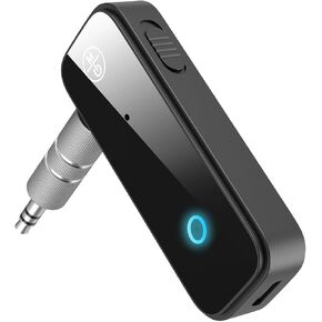 Bluetooth 5.0 Transmitter Receiver for Car, 2 in 1 Aux Bluetooth Adapter for Car, Wireless Bluetooth Music Receiver for Car Stereo System, Headphones, Speakers, Hands Free Call