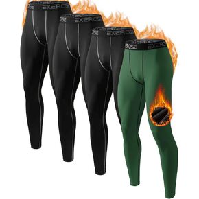 Men’s Thermal Compression Fleece Lined Pants Athletic Leggings Baselayer Cold Weather Workout Sports Running Tights