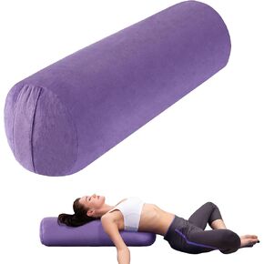 MABOZOO Round Yoga Pillow, Cylindrical Yoga Bolster Pillow with Washable Cover, Meditation Cushion Body Pillow for Yoga Practice, Restorative Yoga, Meditation
