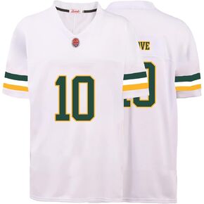 Custom Mens/Youth Football Stitched T-Shirt for Sports Fan Green/White No Brand/Logos