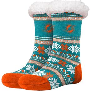 FOCO - Officially Licensed NFL Women's Tall Footy Slipper Socks - One Size Fits Most