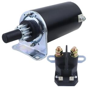 Starter Motor & Solenoid Relay for Kawasaki Engine for John Deere Z445 Z465 LT180 LTR180, MIA11564 MIU11006 21163-7007 21163-7031